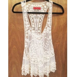 White lace tank top